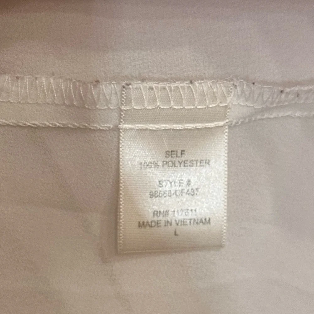 White Dressy Tank With Silver Beaded Neckline - Picture 4 of 6